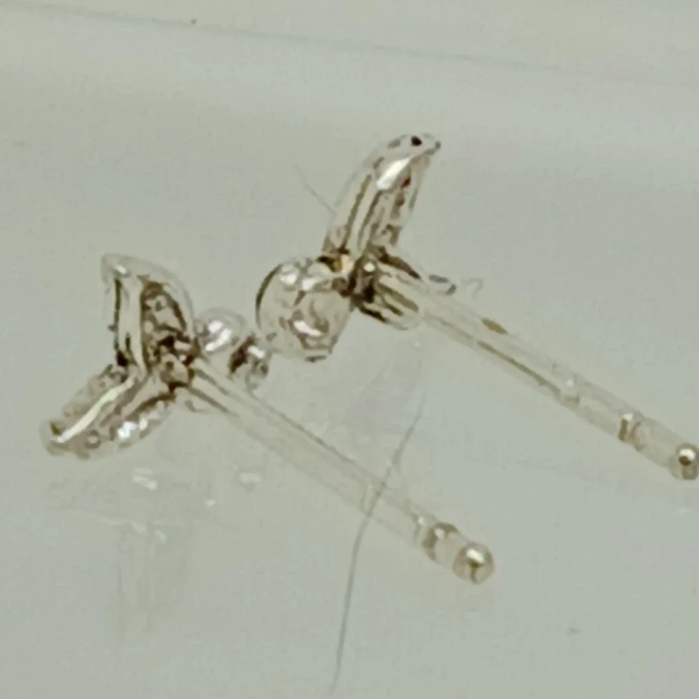 Sterling Silver 925 Mermaid Tail Stud Earrings Green Crystal Nautical Jewelry‎